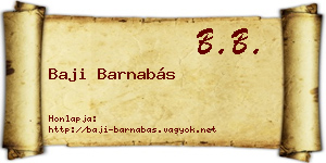 Baji Barnabás névjegykártya